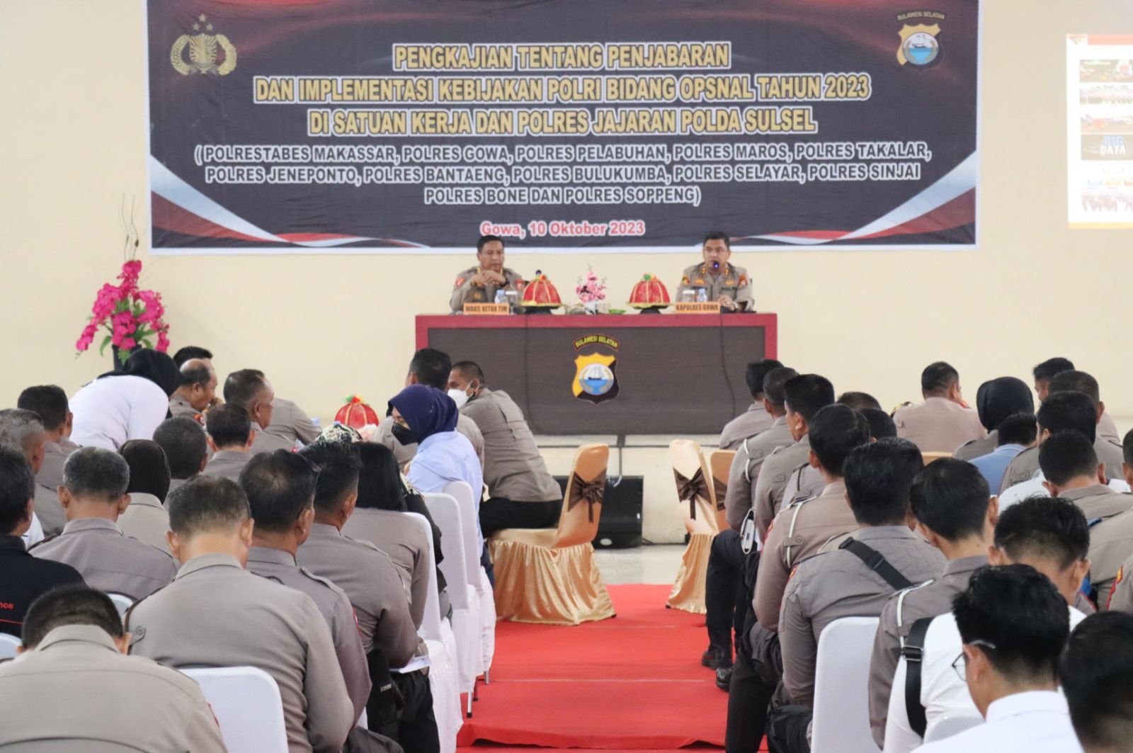 Polres Gowa Terima Kunjungan Tim SOPS Mabes Polri Bidang Opsnal Tahun