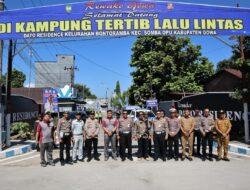 Kapolres Gowa Dampingi Kunjungan Korlantas Polri Asistensi Kampung Tertib Lalulintas