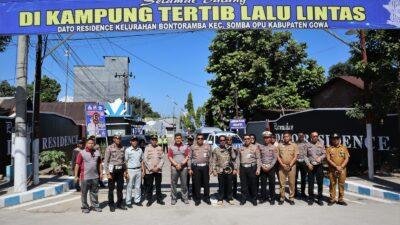 Kapolres Gowa Dampingi Kunjungan Korlantas Polri Asistensi Kampung Tertib Lalulintas