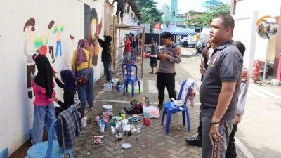 Kapolres Gowa Pantau Pelaksanaan Lomba Mural Dalam Rangka HUT Bhayangkara ke-77