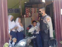 Temui Security Sekolah dan Pelajar, Kanit Samapta Polsek Palangga Sampaikan Himbauan Ini