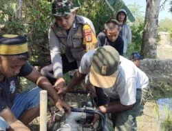 Polri Peduli, Bhabinkamtibmas di Gowa Buat Sumur Bor dan Berikan Pompa Air Untuk Petani