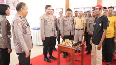 Meriahkan Hari Ulang Tahun Lalulintas Yang ke-68, Kapolres Gowa Resmi Buka Turnamen Catur