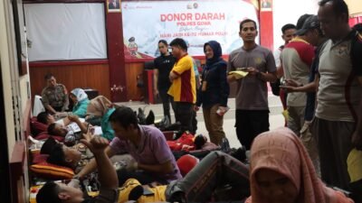 Sambut HUT Humas Polri Ke-72, Polres Gowa Gelar Donor Darah