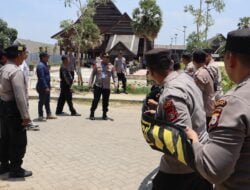 Polres Gowa dan KPU Gowa, Gelar Simulasi Pengamanan TPS di Pelataran Museum Balla Lompoa