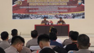 Polres Gowa Gelar Tactical Floor Game (TFG) untuk Pengamanan Pemilu 2024