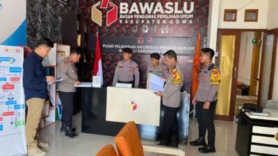 Kabagops Polres Gowa Cek Kantor KPU dan Bawaslu Serta Gudang Logistik KPU Gowa