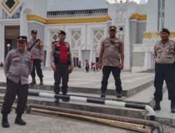 Personil gabungan Polres dan Polsek Lakukan Pengamanan Dzikir Dan Do’a Bersama.