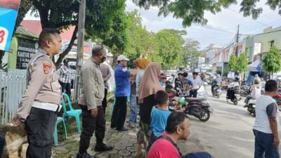 Personel Polsek Somba Opu Pengamanan Kampanye