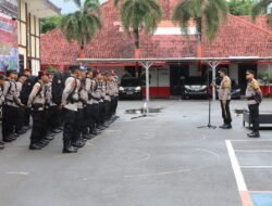 Kapolres Gowa Pimpin Apel Penerimaan BKO Polda Sulsel untuk Pengamanan TPS Pemilu 2024