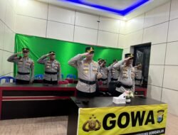 Kapolres Gowa Ikuti Upacara Pemuliaan Nilai-nilai Luhur Tribrata Melalui Zoom Meeting