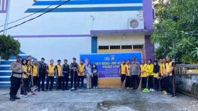 Sambut Hari Ulang Tahun Bhayangkara ke-78, Polres Gowa Gelar Bakti Religi Bersih-Bersih Tempat Ibadah
