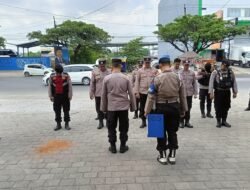 Personil gabungan Polres Gowa dan Polsek Somba Opu amankan jalannya unjuk Rasa