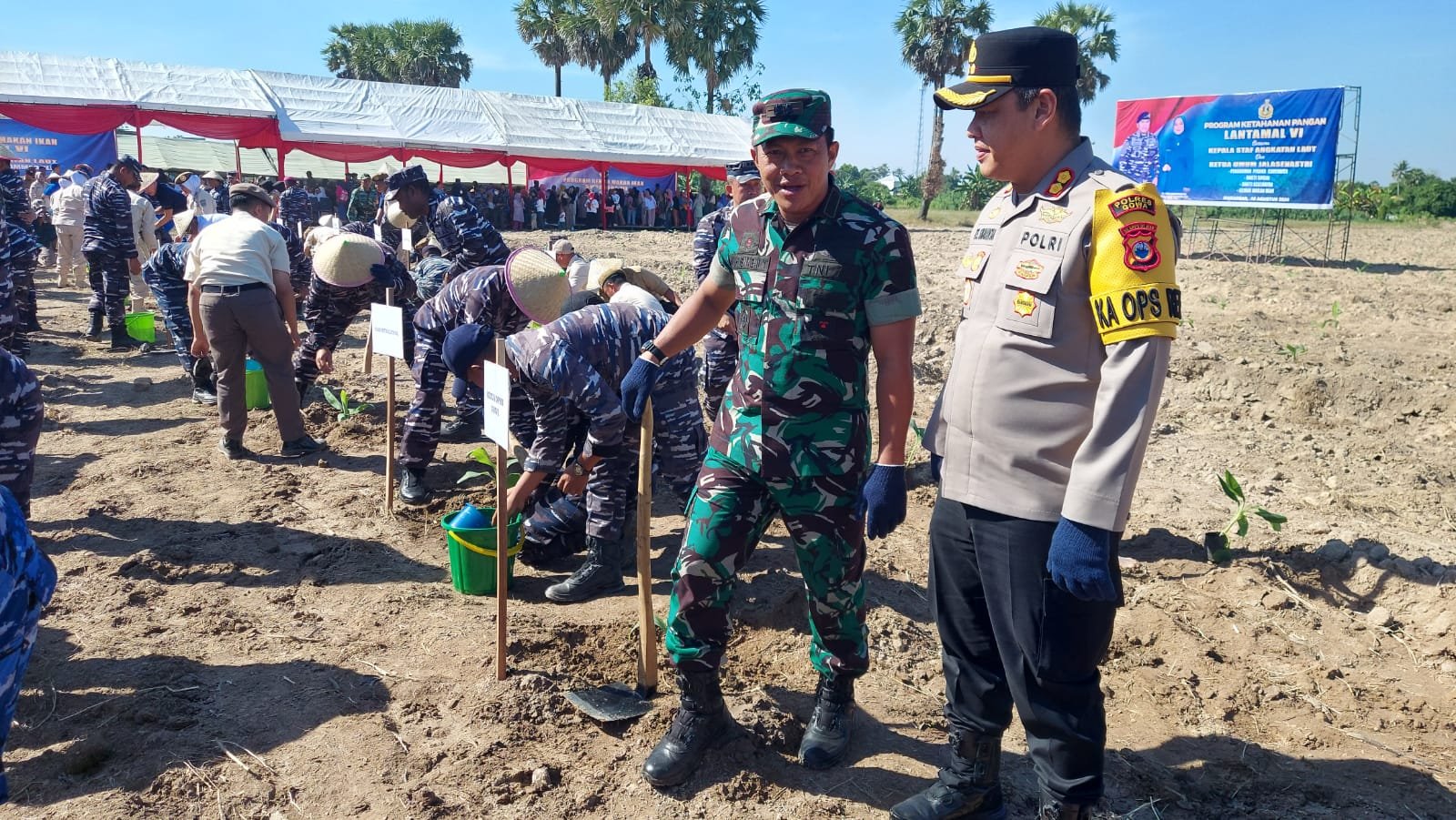 Kapolres Gowa Hadiri Program Ketahanan Pangan Lantamal VI di Desa Tamannyeleng