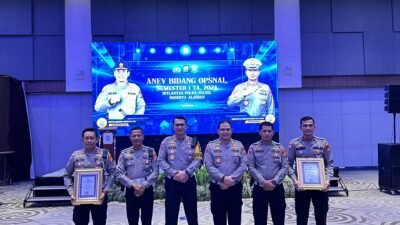 Personel Satlantas Polres Gowa Raih Penghargaan Ini Di Anev Bidang Opsnal Semester 1 TA 2024