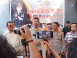 Polres Gowa Gelar Press Release Terkait Tindak Pidana Pengancaman oleh Sekelompok Pemuda