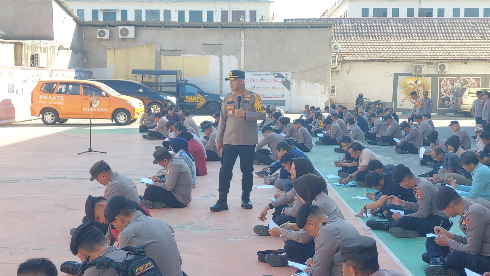 Kapolres Gowa Uji Pengetahuan Pemilu dan Pilkada kepada Personel Polres dan Polsek Jajaran