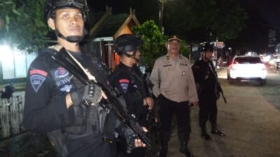 Personel Polsek Pallangga Dibackup Sat Brimob Polda Sulsel Amankan Kampanye Cawabup Gowa
