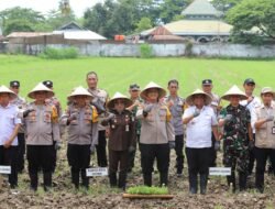 Kapolres Gowa Ikuti Penanaman Serentak Program Ketahanan Pangan Secara Daring