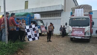Wakili Kapolres Gowa, Kabag Ops Polres Gowa Hadiri Distribusi Perdana Logistik Pilkada 2024