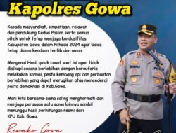 Pasca Pemungutan Suara Pilkada 2024, Kapolres Gowa Imbau Masyarakat Tetap Jaga Kondusifitas