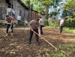 Dukung Program Kapolri, Polsek Tinggimoncong Buka Lahan Untuk Ketahanan Pangan