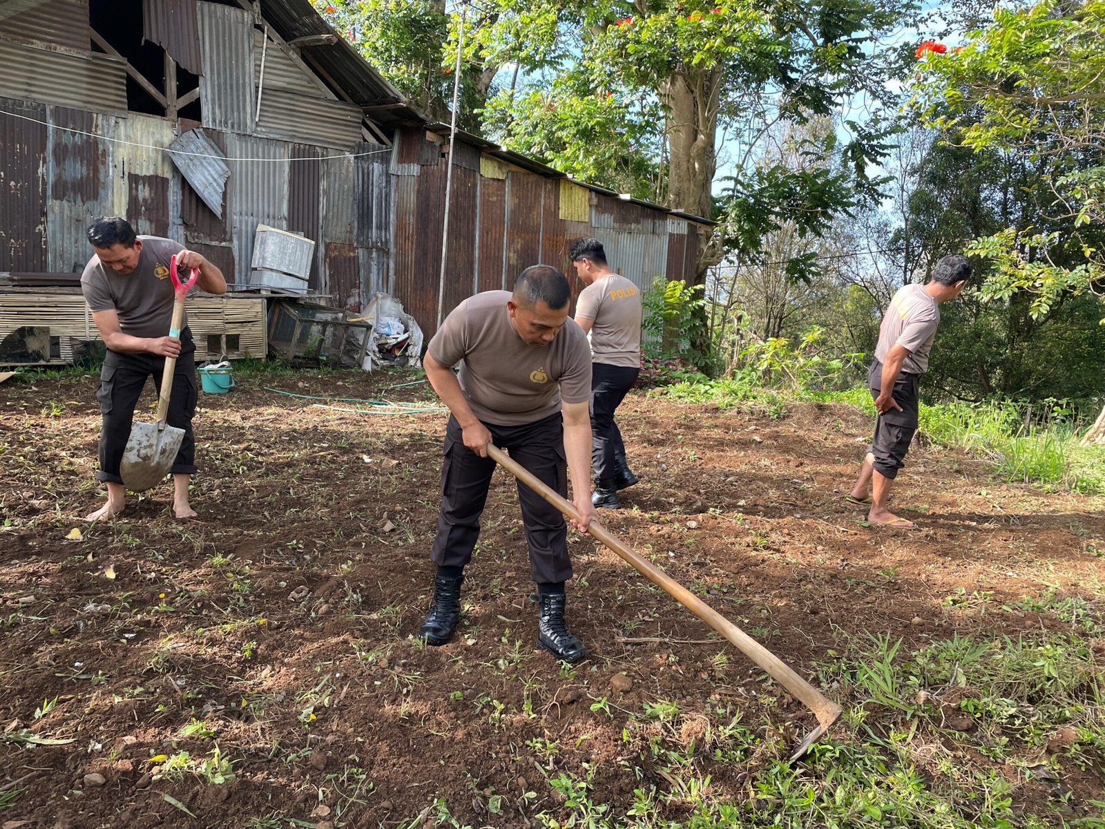 Dukung Program Kapolri, Polsek Tinggimoncong Buka Lahan Untuk Ketahanan Pangan