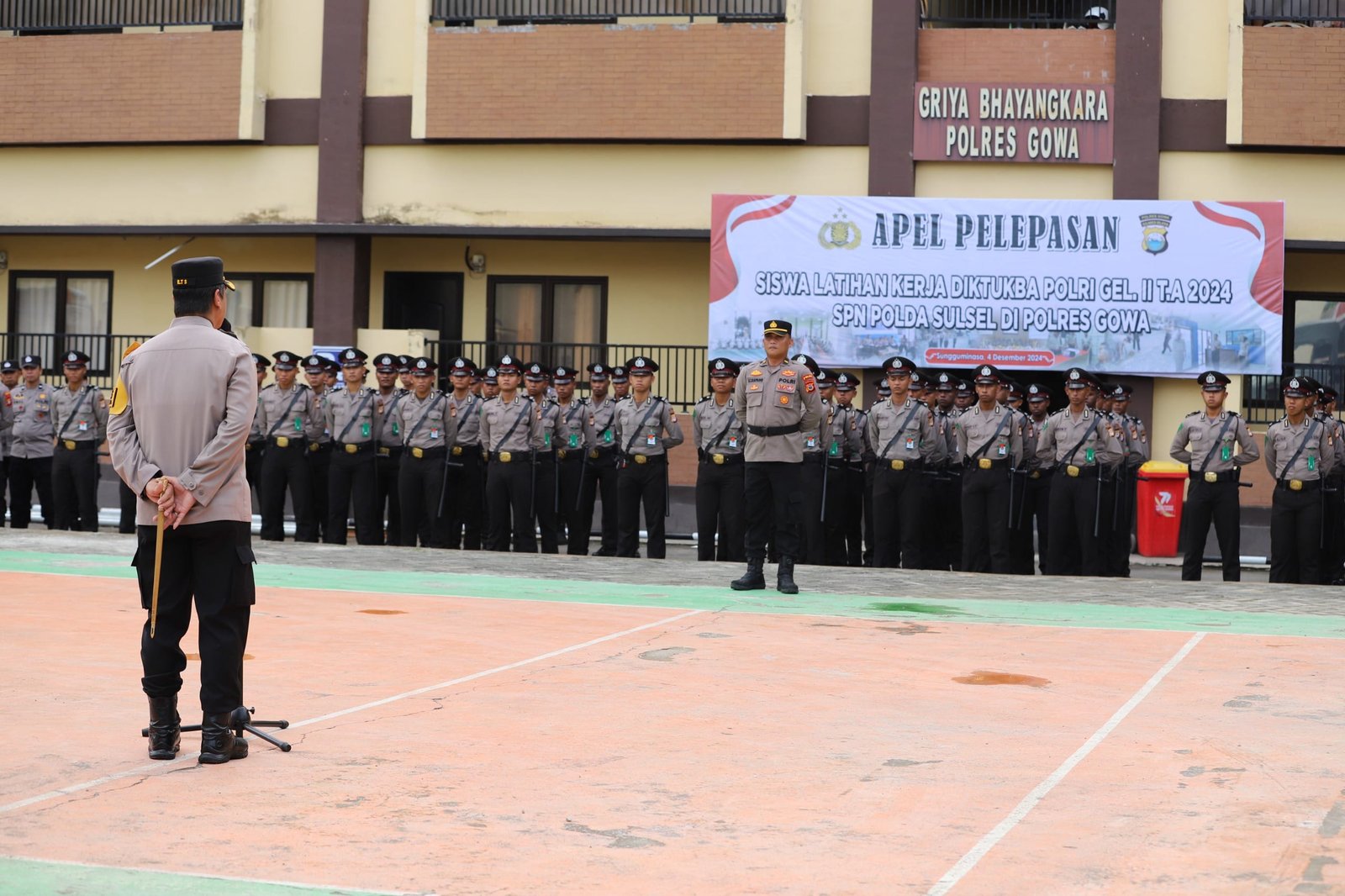 Polres Gowa Gelar Apel Pelepasan Siswa Latihan Kerja Diktukba Polri Gelombang II TA 2024