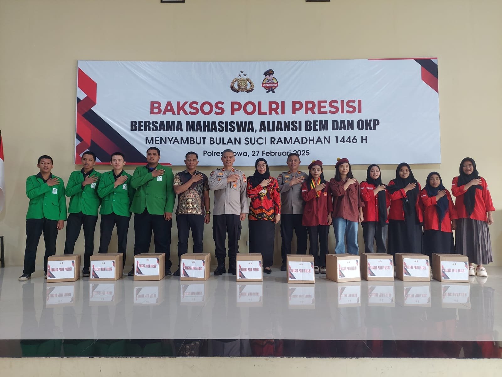 Sambut Ramadan 1446 H, Polres Gowa Gelar Baksos Polri Presisi Bersama Mahasiswa dan OKP