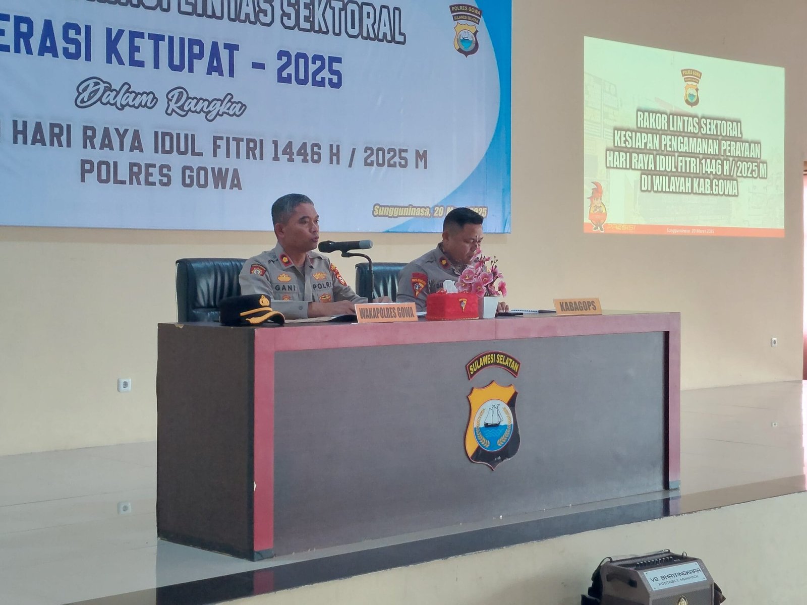 Polres Gowa Gelar Rapat Koordinasi Lintas Sektoral Operasi Ketupat 2025