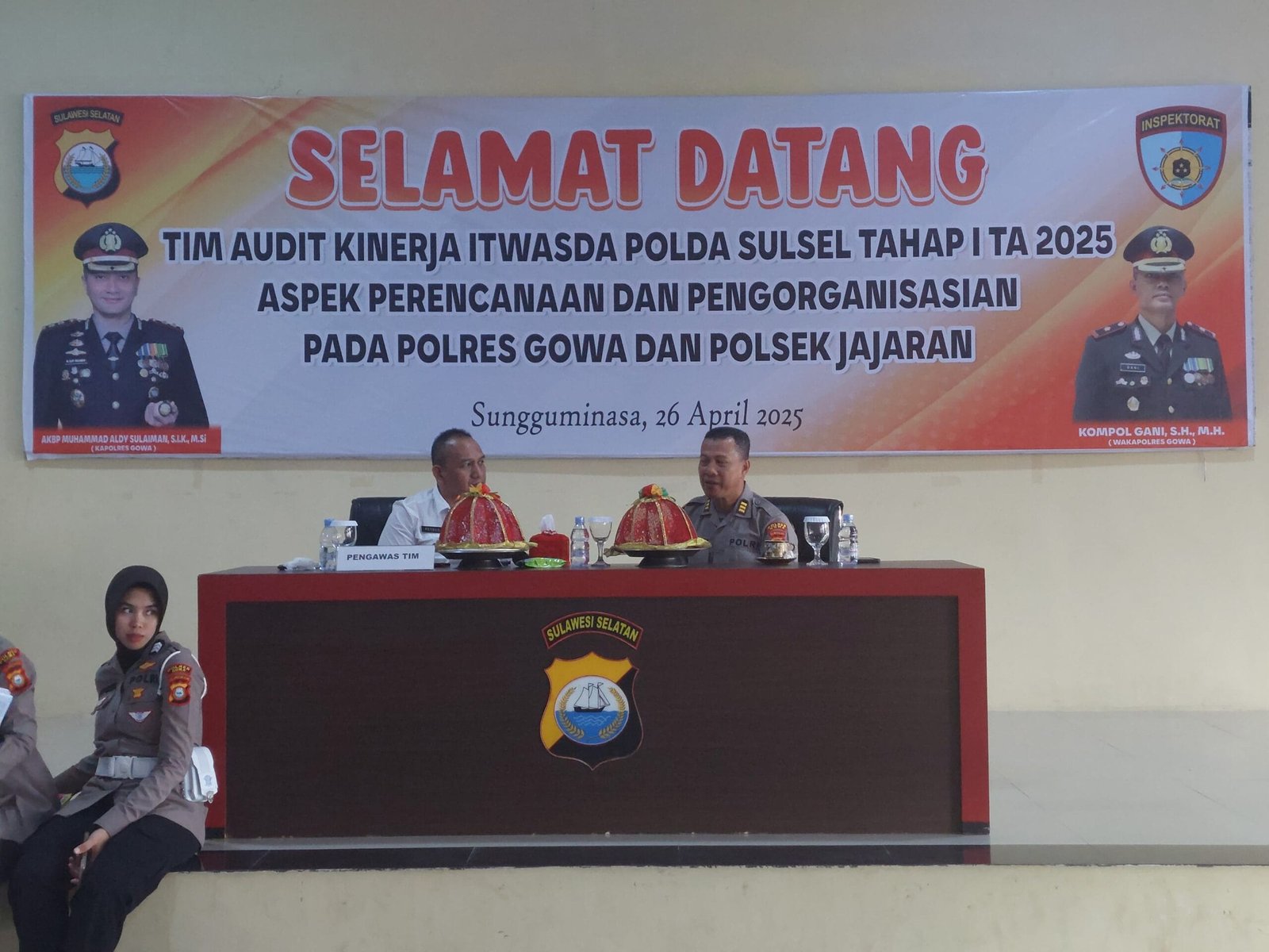 Polres Gowa Sambut Tim Audit Kinerja Itwasda Polda Sulsel Tahap I T.A. 2025