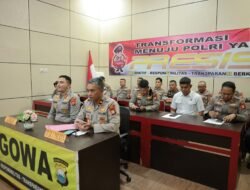 Kapolres Gowa Bersama Para PJU Gelar Vicon Bersama Kapolri