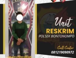 Unit Reskrim Polsek Bontonompo Tangkap Pelaku Pencurian Kotak Amal di Masjid