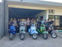 Kapolres Gowa Silaturahmi Bersama Komunitas Vespa Antik di Warkop Chill House, Ajak Jaga Kamtibmas