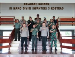 Kapolres Gowa Lakukan Kunjungan Silaturahmi ke Divisi Infanteri 3 Kostrad Pakatto