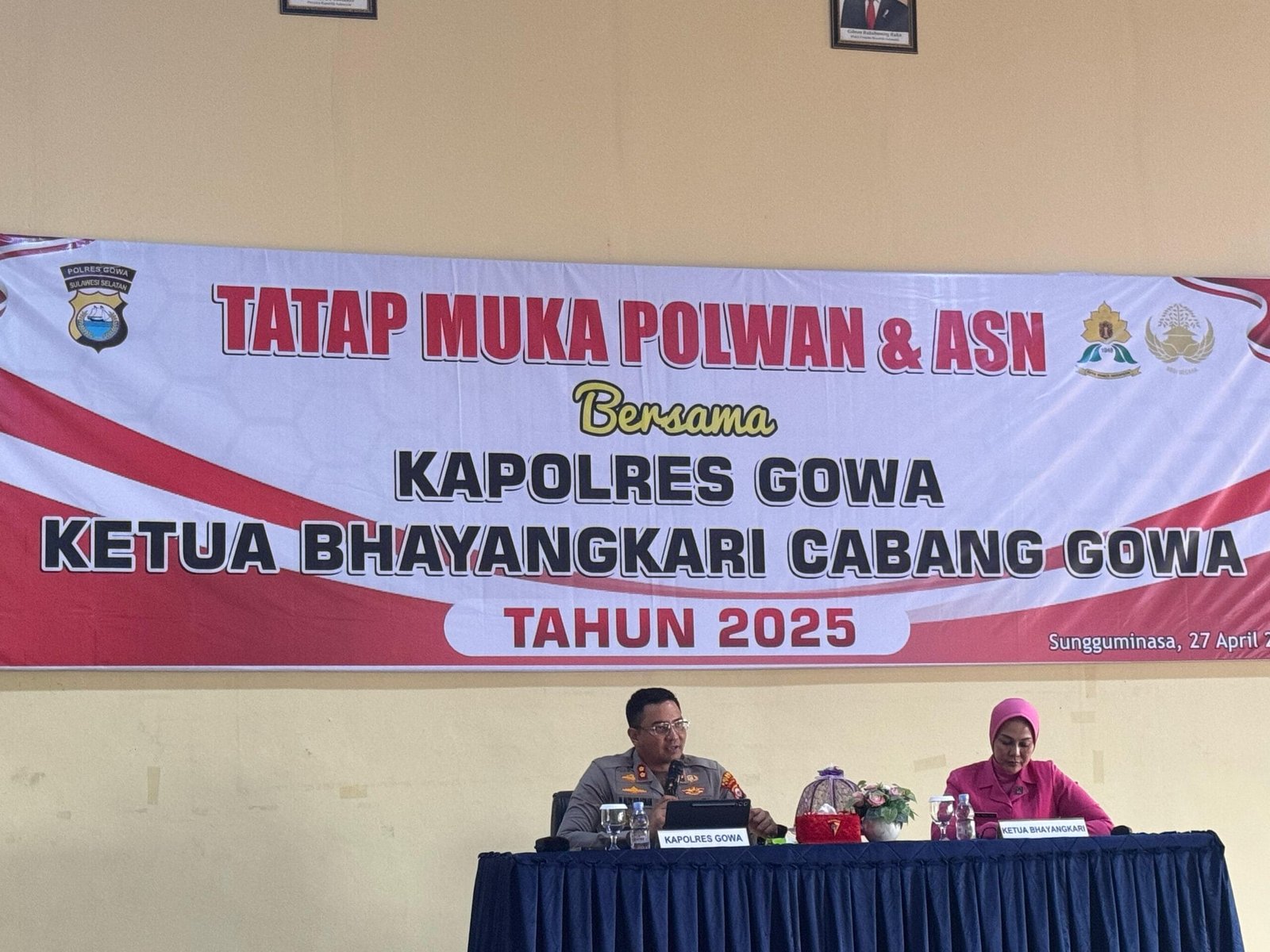 Tatap Muka Polwan dan ASN Polres Gowa Bersama Kapolres dan Ketua Bhayangkari Cabang Gowa