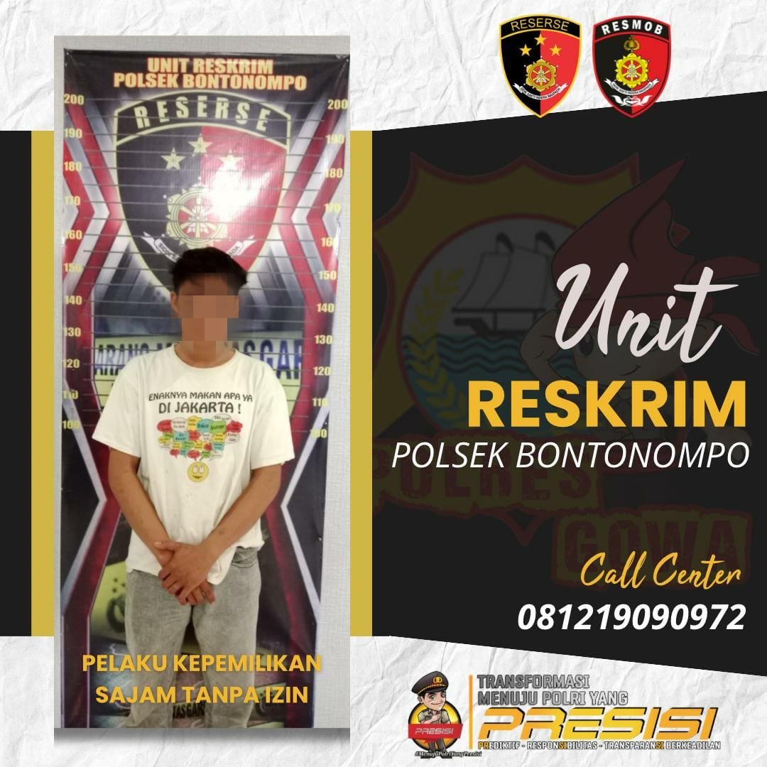 Unit Reskrim Polsek Bontonompo Amankan Remaja Bawa Sajam di Tengah Patroli Malam