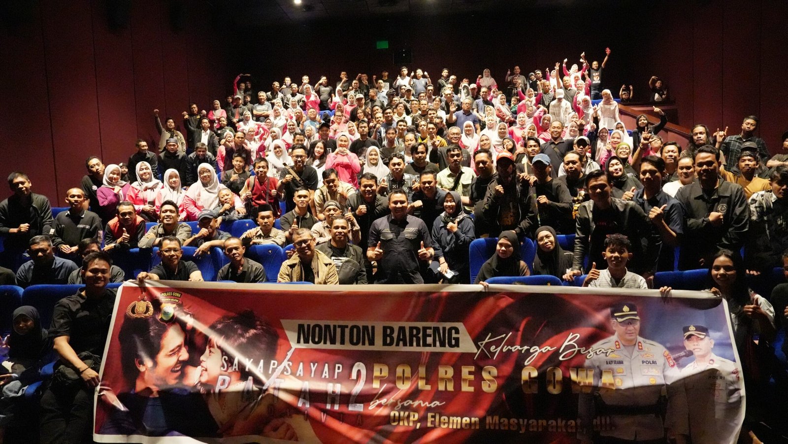 Polres Gowa Gelar Nobar Film “Sayap-Sayap Patah 2” Bersama Komunitas di XXI Trans Studio Mall